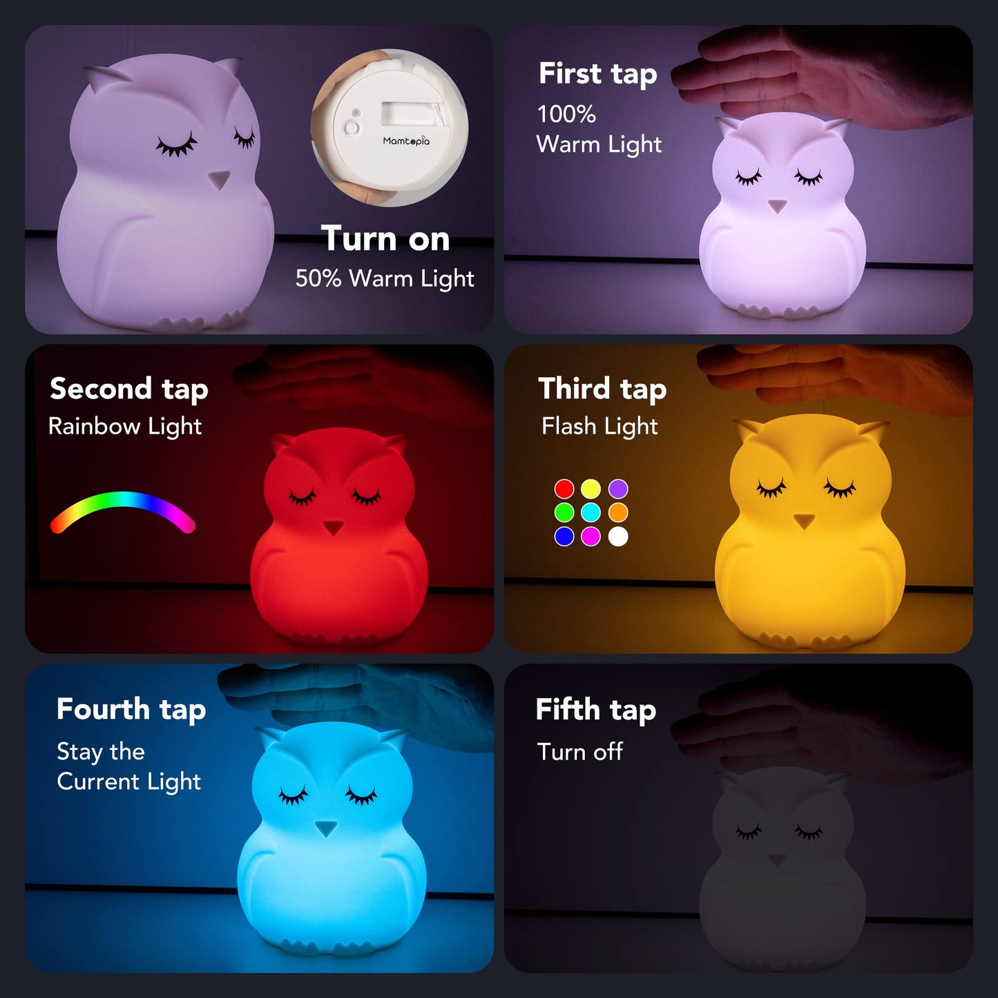 Owl Night Light for Kids